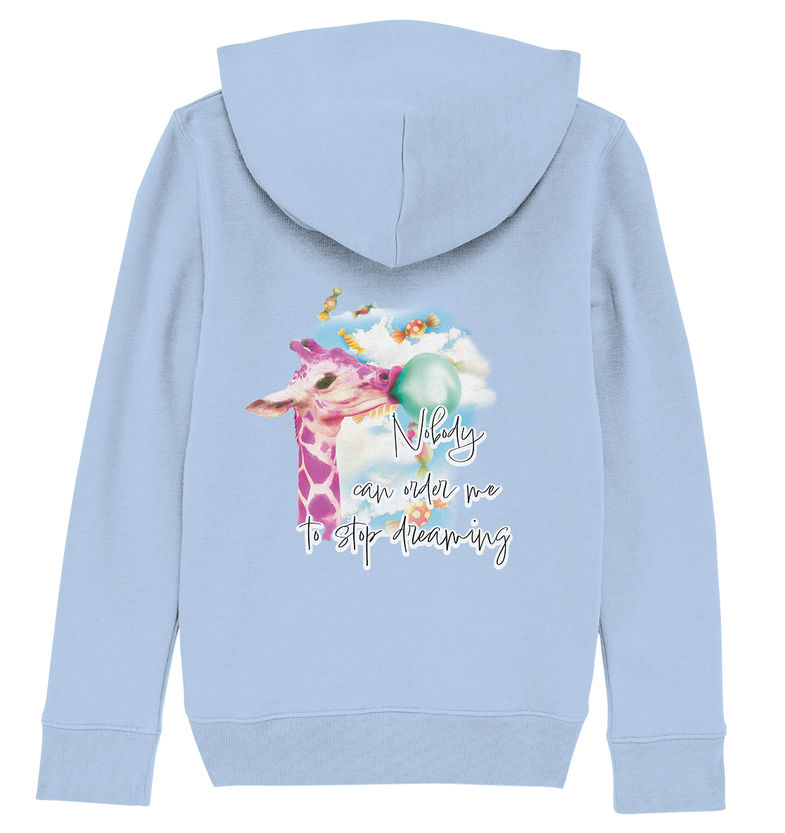 Backsideprint - Nobody can order me to stop dreaming - Kids Organic Hoodie