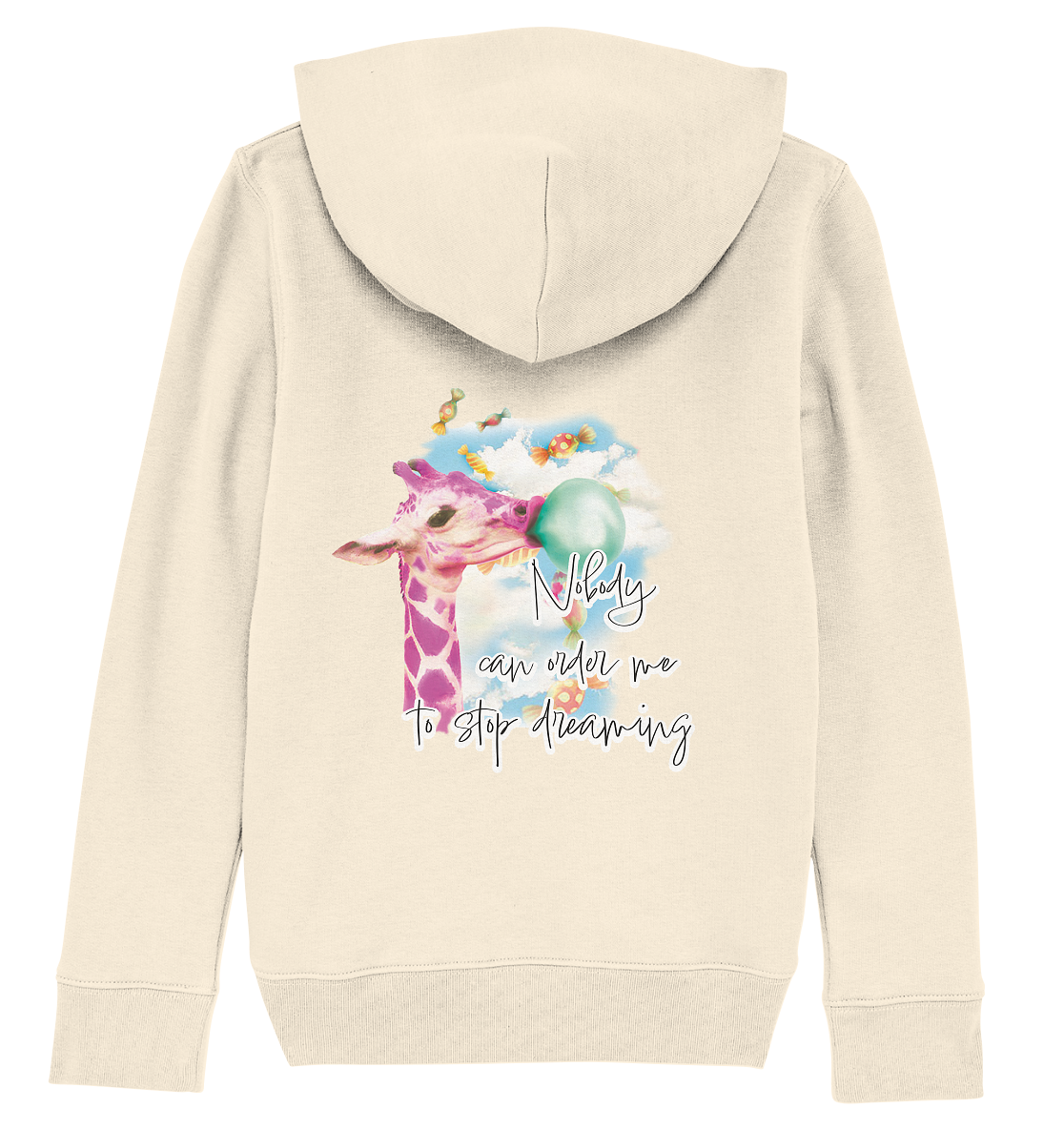 Backsideprint - Nobody can order me to stop dreaming - Kids Organic Hoodie