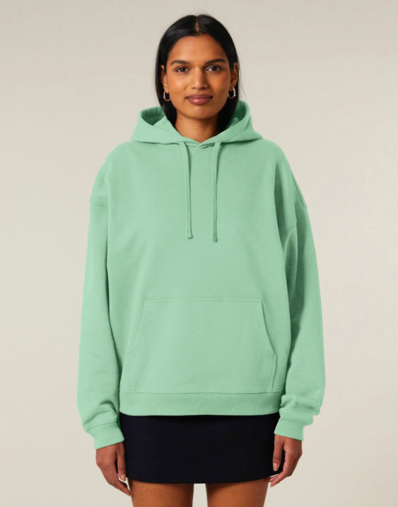 BACKSIDEPRINT Hirsch-Oneline-Artwork - Organic Oversize Hoodie