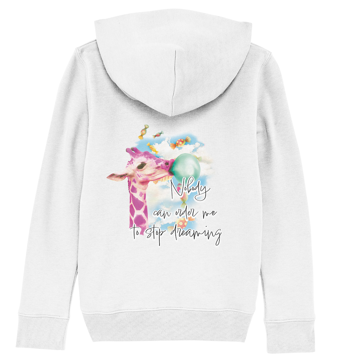 Backsideprint - Nobody can order me to stop dreaming - Kids Organic Hoodie