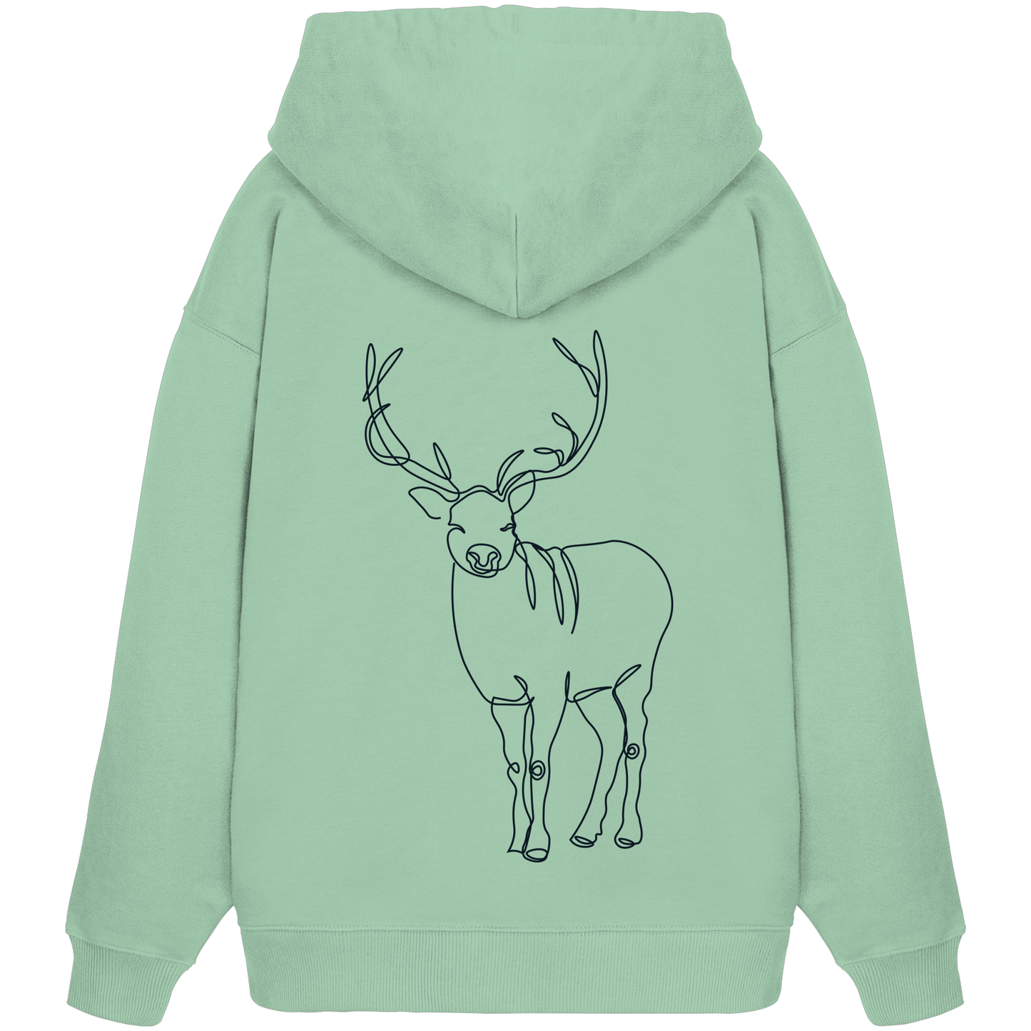 BACKSIDEPRINT Hirsch-Oneline-Artwork  - Organic Oversize Hoodie
