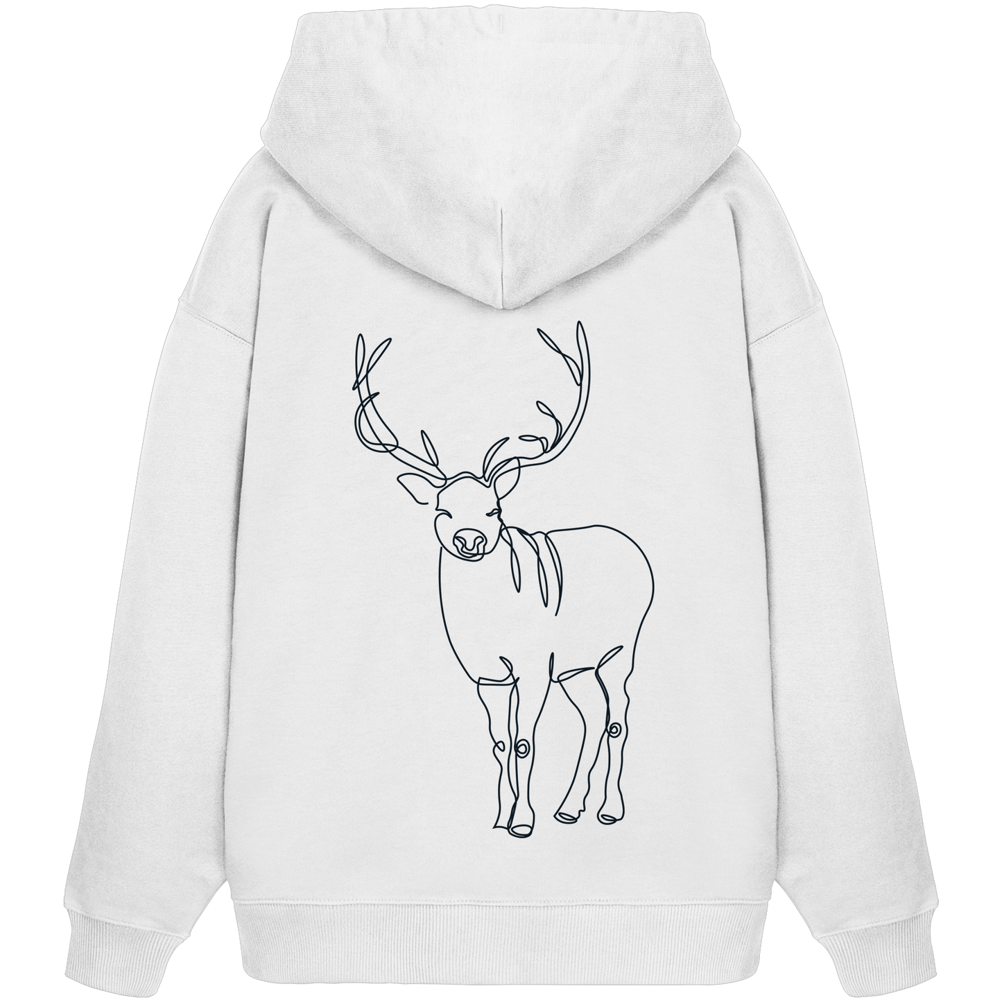 BACKSIDEPRINT Hirsch-Oneline-Artwork  - Organic Oversize Hoodie