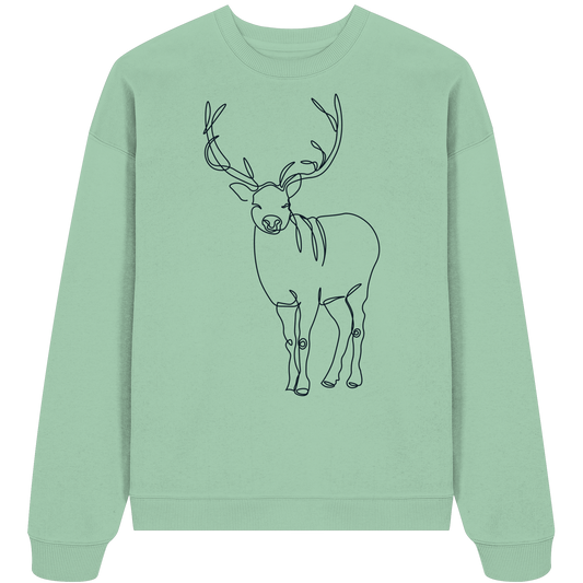Oneline-Hirsch-Artwork - Organic Oversize Sweatshirt