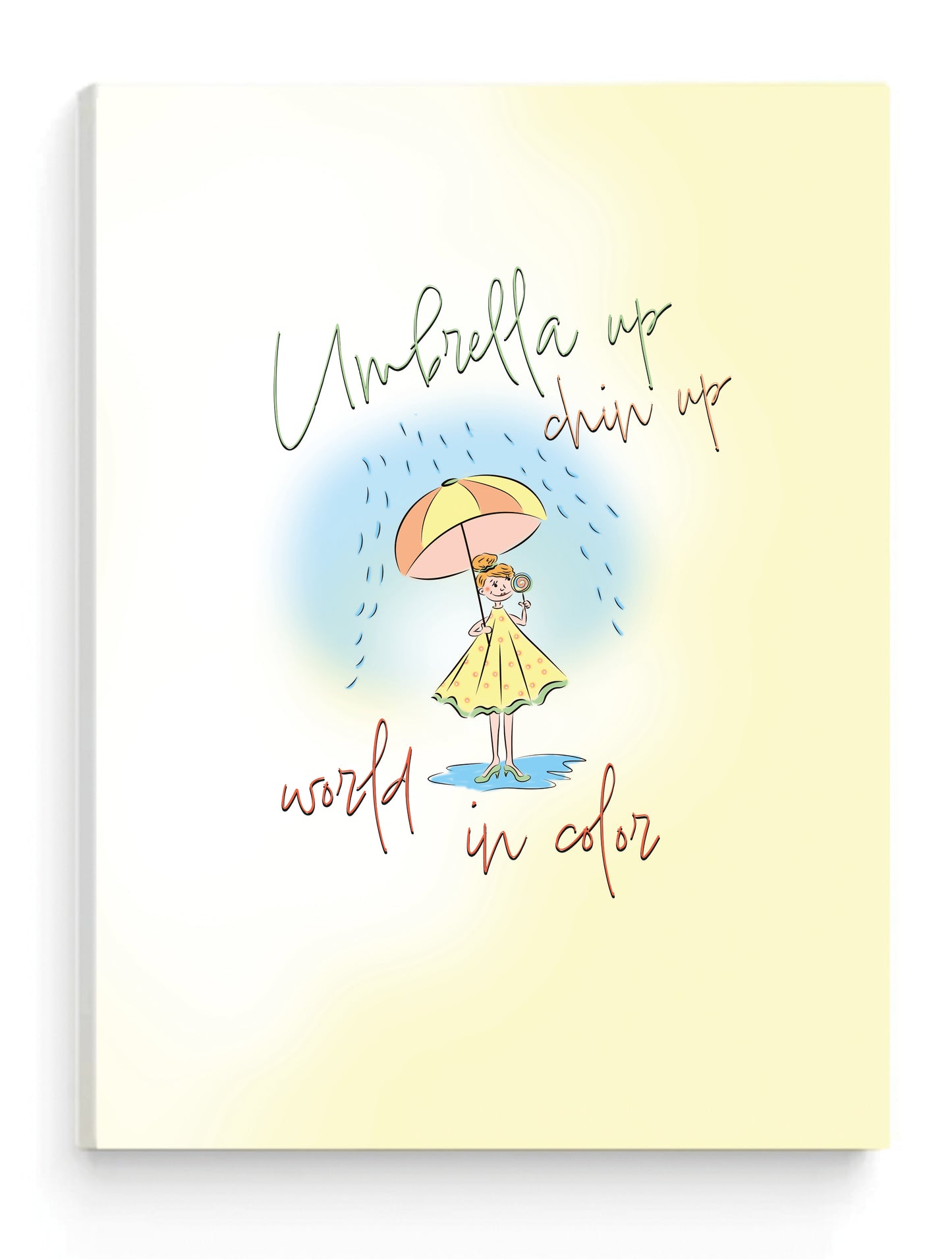 Umbrella up, chin up world in color - Canvas 3:4 - Leinwand