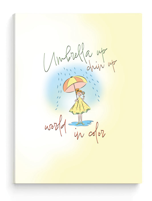 Umbrella up, chin up world in color - Canvas 3:4 - Leinwand